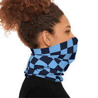 Black and Light Blue Plaid Lightweight Neck Gaiter! 4 Sizes Available! Free Shipping! UPF +50! Great For All Outdoor Sports!