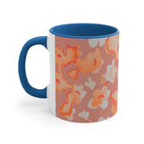 Boho Orange Florals Accent Coffee Mug, 11oz! Free Shipping! Great For Gifting! Lead and BPA Free!