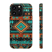 Turquoise Aztec Tough Cases! Cellphone Cases! Multiple Sizes Available! Apple iPhone, Samsung Galaxy, and Google Pixel devices!