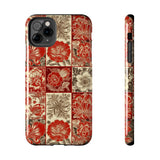 Royal Red Floral Fall Vibes Tough Phone Cases!