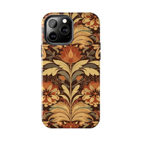 Creamy Brown Floral Fall Vibes Tough Phone Cases!