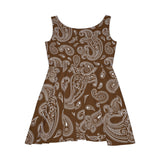 Western Brown and White Bandana Print Women's Fit n Flare Dress! Free Shipping!!! New!!! Sun Dress! Beach Cover Up! Night Gown! So Versatile!