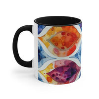 Boho Watercolor Tear Drop Accent Coffee Mug, 11oz! Free Shipping! Great For Gifting! Lead and BPA Free!