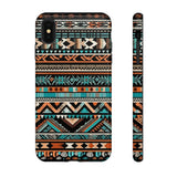 Teal and Orange Aztec Tough Cases! Cellphone Cases! Multiple Sizes Available! Apple iPhone, Samsung Galaxy, and Google Pixel devices!