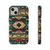 Black Aztec Tough Cases! Cellphone Cases! Multiple Sizes Available! Apple iPhone, Samsung Galaxy, and Google Pixel devices!