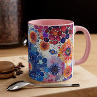 Boho Watercolor Tie Dye Swirls Accent Coffee Mug, 11oz! Free Shipping! Great For Gifting! Lead and BPA Free!