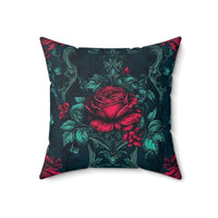 Teal Roses Gothic Inspired Autumn Square Pillow! Halloween! Fall Vibes!