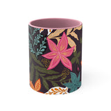 Boho Plum Florals Accent Coffee Mug, 11oz! Free Shipping! Great For Gifting! Lead and BPA Free!