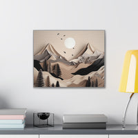 Western/Boho Mountain Scenery in Blacks and Browns Canvas Gallery Wraps!