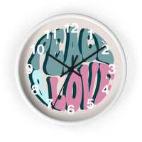 Boho Peace and Love Print Wall Clock! Perfect For Gifting! Free Shipping!!! 3 Colors Available!