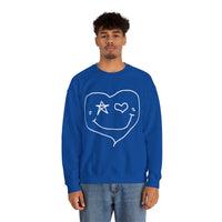 Valentines Day Heart Smiley Star Eye Unisex Sweatshirt! Retro! Plus Sizes Available!