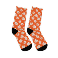 Dark Orange Daisy Unisex Eco Friendly Recycled Poly Socks!!! Free Shipping!!! 58% Recycled Materials!