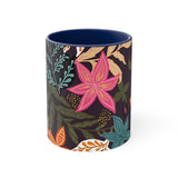 Boho Plum Florals Accent Coffee Mug, 11oz! Free Shipping! Great For Gifting! Lead and BPA Free!