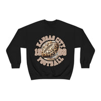 Kansas City Football Leopard Print Football Unisex Heavy Blend Crewneck Sweatshirt! Football Season!