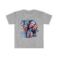 USA 1776 Elephant Patriotic Independence Day Design Unisex Graphic Tees!