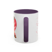 Disco Fox I Love You Valentines Day Accent Coffee Mug (11, 15oz)! Free Shipping! Microwave and Dishwasher Safe! BPA Free