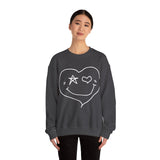 Valentines Day Heart Smiley Star Eye Unisex Sweatshirt! Retro! Plus Sizes Available!