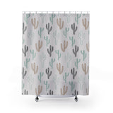 Earth Tone Dainty Cactus Western Print Farmhouse Shower Curtains!