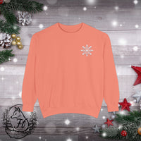 Snowflake Pocket Embroidered Comfort Colors Unisex Garment-Dyed Sweatshirt! All New Colors! Free Shipping!