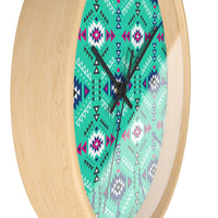 Aztec Print Mint and Navy Wall Clock! Perfect For Gifting! Free Shipping!!! 3 Colors Available!