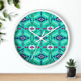 Aztec Print Mint and Navy Wall Clock! Perfect For Gifting! Free Shipping!!! 3 Colors Available!