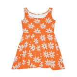 Light Orange Daisy's Print Women's Fit n Flare Dress! Free Shipping!!! New!!! Sun Dress! Beach Cover Up! Night Gown! So Versatile!