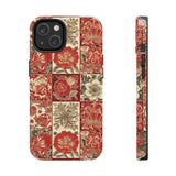 Royal Red Floral Fall Vibes Tough Phone Cases!