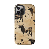 Brown Wash Longhorn Bull Western Tough Phone Cases!