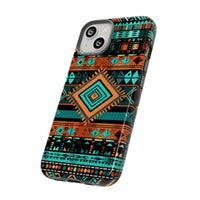 Turquoise Aztec Tough Cases! Cellphone Cases! Multiple Sizes Available! Apple iPhone, Samsung Galaxy, and Google Pixel devices!