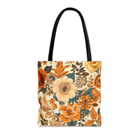 Golden Denim Florals Fall Vibes Tote Bag!