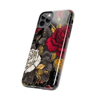 White and Red Roses Gothic Inspired Halloween Tough Phone Cases! Fall Vibes!