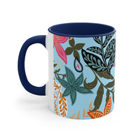 Boho Aqua Florals Accent Coffee Mug, 11oz! Free Shipping! Great For Gifting! Lead and BPA Free!