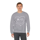 Valentines Day Heart Smiley Star Eye Unisex Sweatshirt! Retro! Plus Sizes Available!