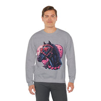 Valentines Day Black Horse Pink Hearts Unisex Sweatshirt! Retro! Free Shipping!!!