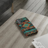 Turquoise Aztec Tough Cases! Cellphone Cases! Multiple Sizes Available! Apple iPhone, Samsung Galaxy, and Google Pixel devices!