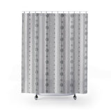 Grey, black, and White Retro Bubble Striped Shower Curtains!