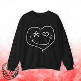 Valentines Day Heart Smiley Star Eye Unisex Sweatshirt! Retro! Plus Sizes Available!