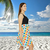 Tropical Tile Patchwork Print Women's Fit n Flare Dress! Free Shipping!!! New!!! Sun Dress! Beach Cover Up! Night Gown! So Versatile!