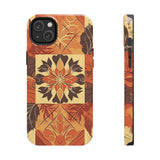 Reddish Orange Star Flower Fall Vibes Tough Phone Cases!