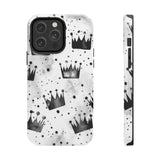 Black and White Smoke King and Queen Crown Tough Phone Cases!