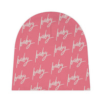 Pink Baby Beanie in Cursive! Free Shipping! Great for Gifting!