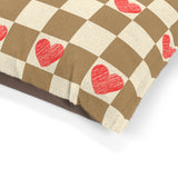 Brown and Cream Heart Plaid Pet Bed! Foxy Pets! Free Shipping!!!