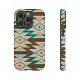 Teal and Brown Aztec Tough Cases! Cellphone Cases! Multiple Sizes Available! Apple iPhone, Samsung Galaxy, and Google Pixel devices!