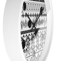 Classic Black Polka Dot and Aztec Print Wall Clock! Perfect For Gifting! Free Shipping!!!