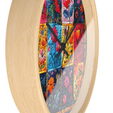 Boho Quilted Patchwork in Yellow Print Wall Clock! Perfect For Gifting! Free Shipping!!! 3 Colors Available!