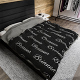 New!!! Custom Name or Quote Velveteen Plush Blanket! Multiple Colors and Fonts Available!