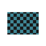 Teal Checkered Non Slip Outdoor Rug! Chenille Fabric! Free Shipping!