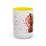 Disco Fox I Love You Valentines Day Accent Coffee Mug (11, 15oz)! Free Shipping! Microwave and Dishwasher Safe! BPA Free