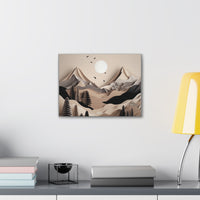 Western/Boho Mountain Scenery in Blacks and Browns Canvas Gallery Wraps!