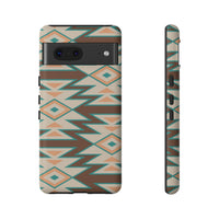 Teal and Brown Aztec Tough Cases! Cellphone Cases! Multiple Sizes Available! Apple iPhone, Samsung Galaxy, and Google Pixel devices!